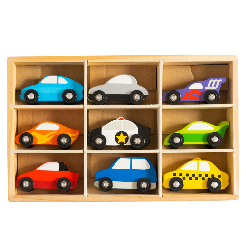 Set autos de madera