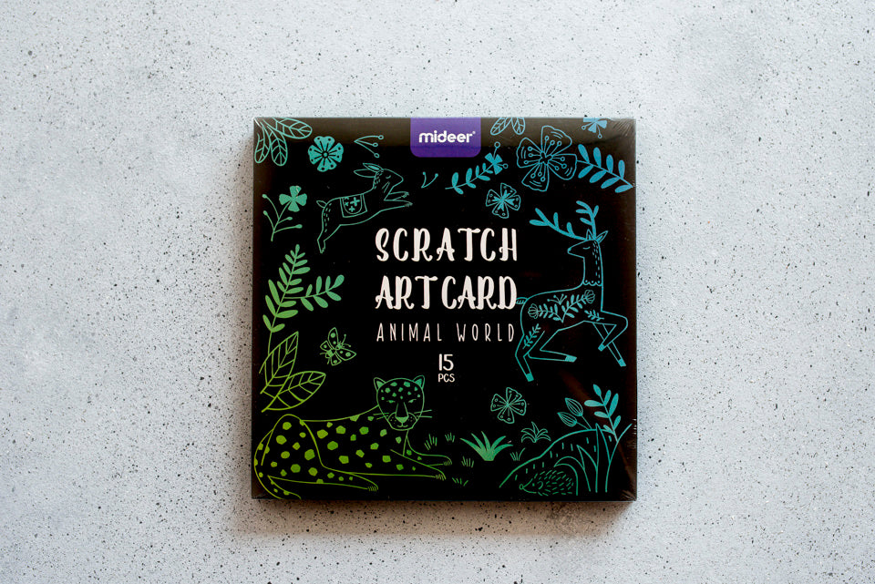 Scratch art card - Mundo animal